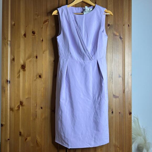 NWT Fehaute Purple Midi Sheath Dress Sleeveless Women’s Medium Professional Chic - Picture 1 of 6